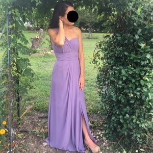 Bill Levkoff bridesmaid one-shoulder maxi dress